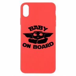 Чехол для iPhone X/Xs Baby on board yoda - PrintSalon