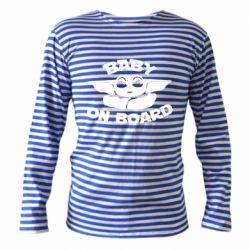 Тельняшка с длинным рукавом Baby on board yoda - PrintSalon