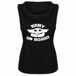 Женская майка Baby on board yoda - PrintSalon