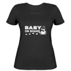 Женская футболка Baby on board - PrintSalon