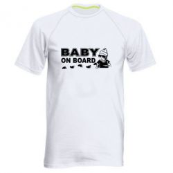 Мужская футболка для спорта Baby on board - PrintSalon