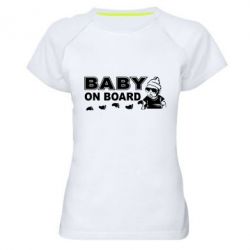 Женская футболка для спорта Baby on board - PrintSalon