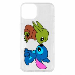 Чехол для iPhone 14 Baby Yoda And Stitch