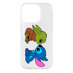 Чехол для iPhone 14 Pro Baby Yoda And Stitch - PrintSalon