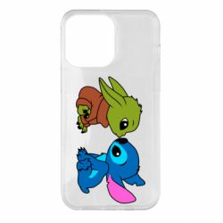 Чехол для iPhone 14 Pro Max Baby Yoda And Stitch - PrintSalon