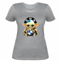 Женская футболка Baby yoda bmw - PrintSalon
