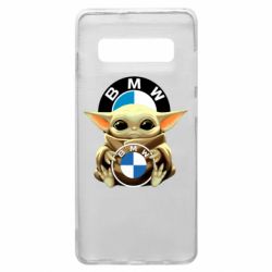 Чехол для Samsung S10+ Baby yoda bmw - PrintSalon