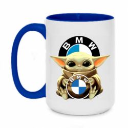 Чашка двухцветная 420ml Baby yoda bmw - PrintSalon