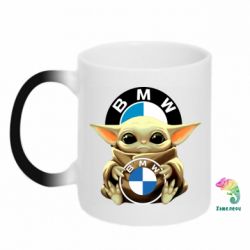 Чашка-хамелеон Baby yoda bmw