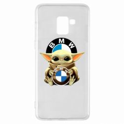 Чехол для Samsung A8+ 2018 Baby yoda bmw - PrintSalon