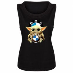 Женская майка Baby yoda bmw - PrintSalon