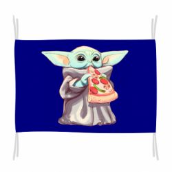 Флаг Baby Yoda eats pizza - PrintSalon