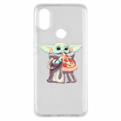 Чехол для Xiaomi Mi A2 Baby Yoda eats pizza - PrintSalon