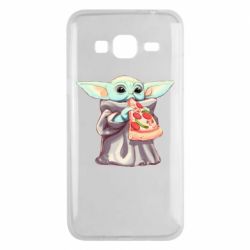 Чехол для Samsung J3 2016 Baby Yoda eats pizza - PrintSalon