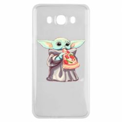 Чехол для Samsung J7 2016 Baby Yoda eats pizza - PrintSalon