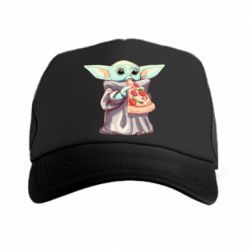 Кепка-тракер Baby Yoda eats pizza - PrintSalon
