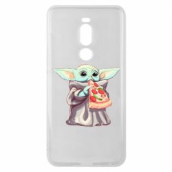 Чехол для Meizu Note 8 Baby Yoda eats pizza - PrintSalon