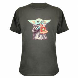 Камуфляжная футболка Baby Yoda eats pizza - PrintSalon
