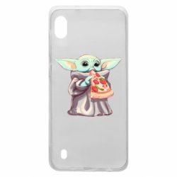 Чехол для Samsung A10 Baby Yoda eats pizza