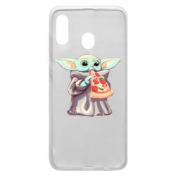 Чехол для Samsung A30 Baby Yoda eats pizza - PrintSalon