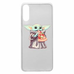 Чехол для Samsung A70 Baby Yoda eats pizza - PrintSalon