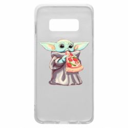 Чехол для Samsung S10e Baby Yoda eats pizza - PrintSalon