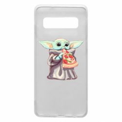 Чехол для Samsung S10 Baby Yoda eats pizza - PrintSalon