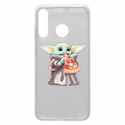 Чехол для Huawei P30 Lite Baby Yoda eats pizza - PrintSalon