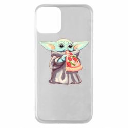 Чехол для iPhone 11 Baby Yoda eats pizza - PrintSalon