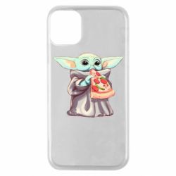 Чехол для iPhone 11 Pro Baby Yoda eats pizza - PrintSalon