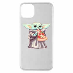Чехол для iPhone 11 Pro Max Baby Yoda eats pizza - PrintSalon