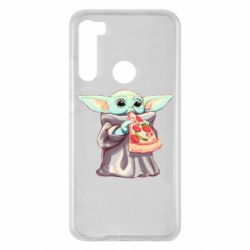 Чехол для Xiaomi Redmi Note 8 Baby Yoda eats pizza - PrintSalon