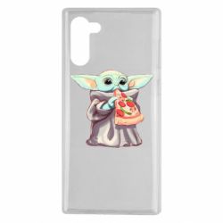 Чехол для Samsung Note 10 Baby Yoda eats pizza - PrintSalon