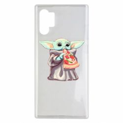 Чехол для Samsung Note 10 Plus Baby Yoda eats pizza - PrintSalon