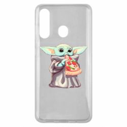 Чехол для Samsung M40 Baby Yoda eats pizza - PrintSalon