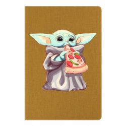 Блокнот с принто Baby Yoda eats pizza - PrintSalon