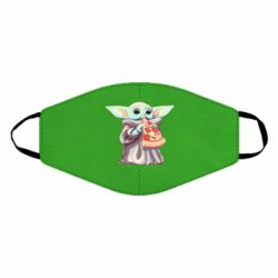 Маска многоразовая Baby Yoda eats pizza - PrintSalon