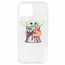 Чехол для iPhone 12 Pro Baby Yoda eats pizza - PrintSalon