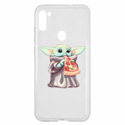 Чехол для Samsung A11/M11 Baby Yoda eats pizza - PrintSalon