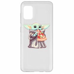 Чехол для Samsung A31 Baby Yoda eats pizza - PrintSalon