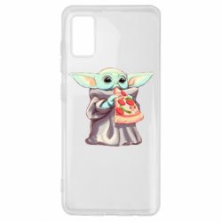 Чехол для Samsung A41 Baby Yoda eats pizza - PrintSalon
