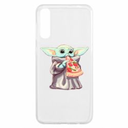 Чехол для Samsung A50 Baby Yoda eats pizza - PrintSalon