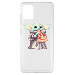 Чехол для Samsung A51 Baby Yoda eats pizza - PrintSalon