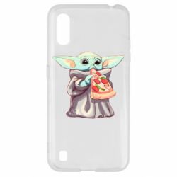 Чехол для Samsung A01/M01 Baby Yoda eats pizza