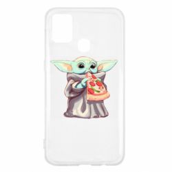 Чехол для Samsung M31 Baby Yoda eats pizza - PrintSalon