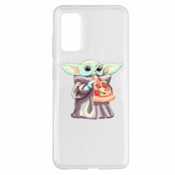 Чехол для Samsung S20 Baby Yoda eats pizza - PrintSalon