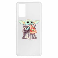Чехол для Samsung S20 FE Baby Yoda eats pizza - PrintSalon