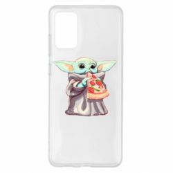 Чехол для Samsung S20+ Baby Yoda eats pizza - PrintSalon
