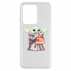 Чехол для Samsung S20 Ultra Baby Yoda eats pizza - PrintSalon