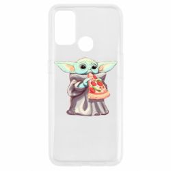 Чехол для Oppo A53/A32/A33 Baby Yoda eats pizza - PrintSalon